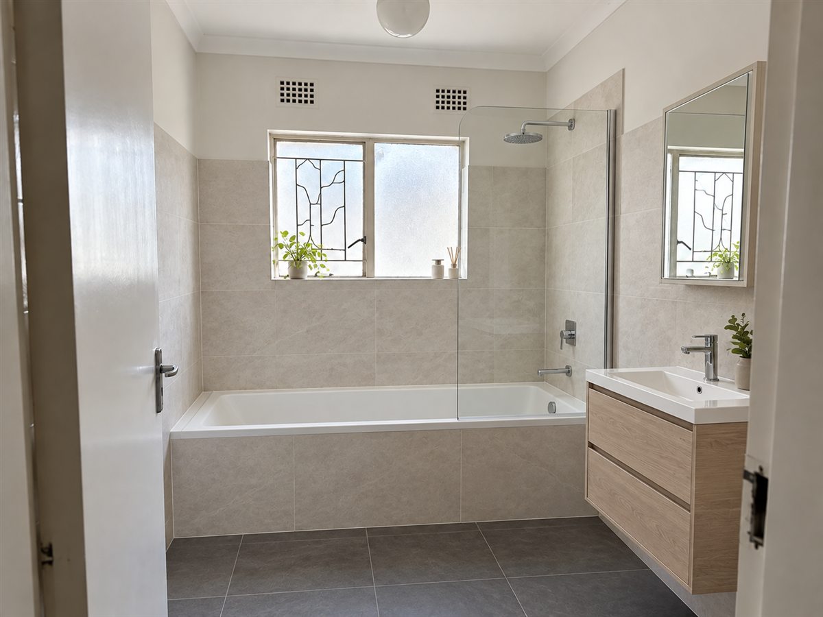 Completed bathroom plumbing
